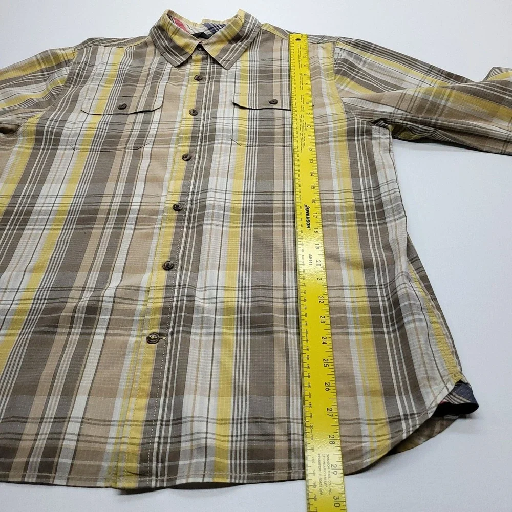 The North Face Ripstop Shirt 100% Cotton Plaid Men Large‎ Pockets Gorpcore